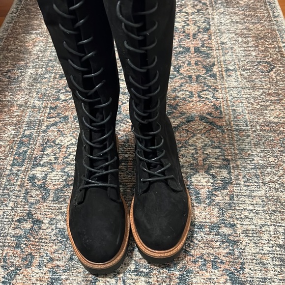 Size 8 ASOS knee high lace up zip up tall boots - Picture 2 of 5
